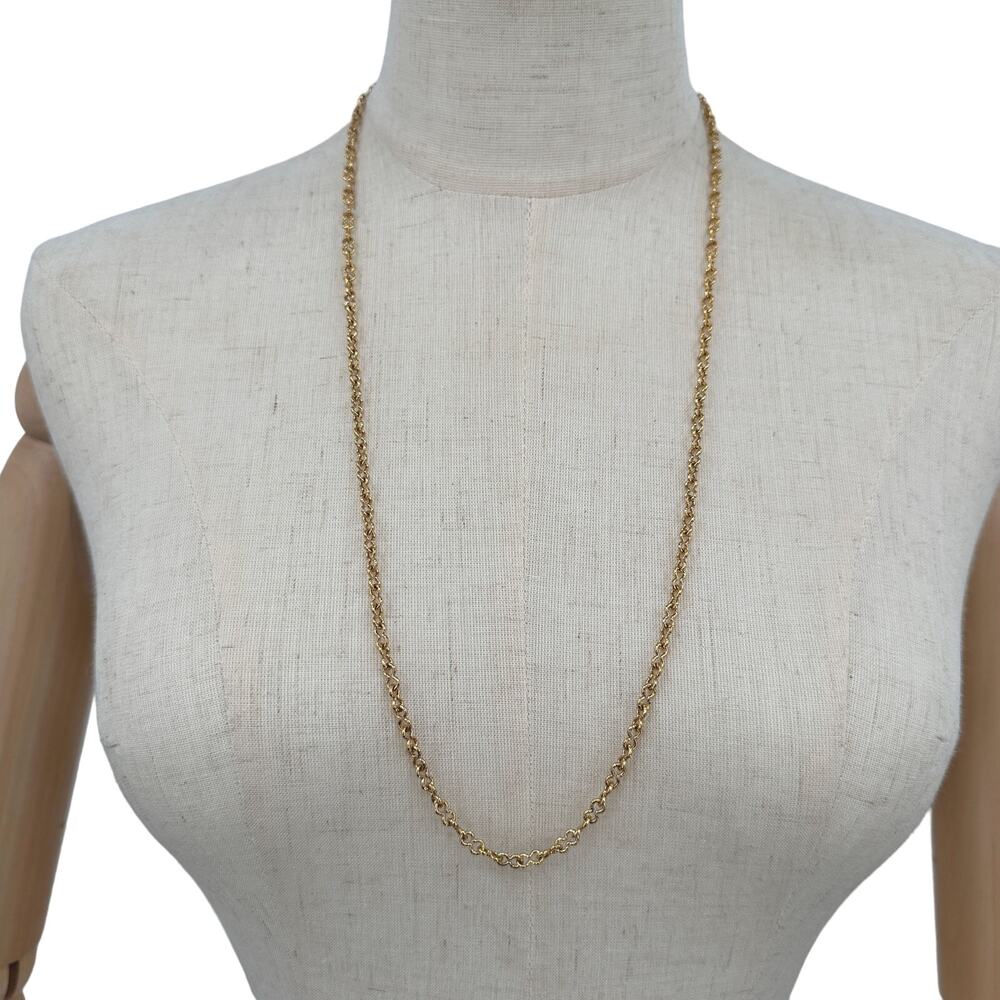 Monet Gold Tone Peanut Chain Necklace 29 Inch Vintage
